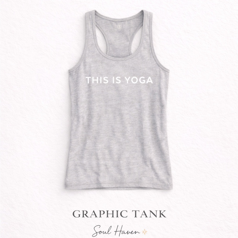 lululemon athletica Gray "This Is Yoga" Graphic Racerback Tank